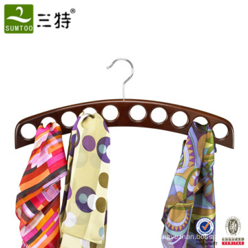high end customize 10 holes ring wood scarf hanger